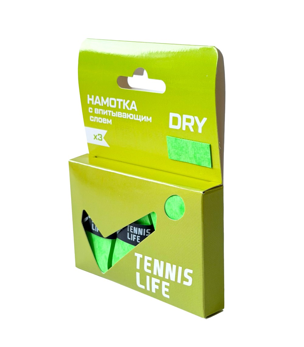 Намотка Tennis Life DRY (Сухая) зеленая 3шт.