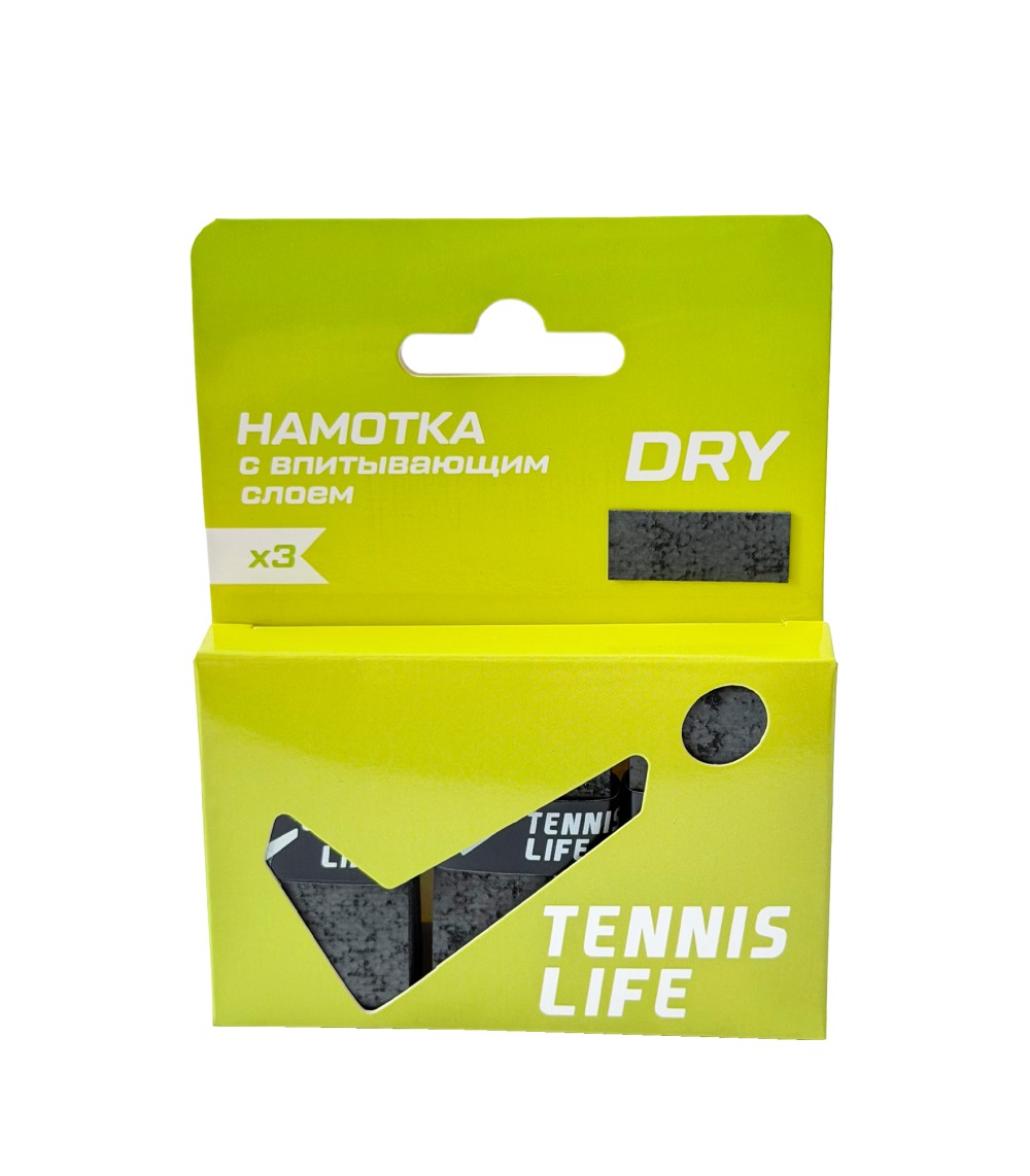 Намотка Tennis Life DRY (Сухая) графит 3шт. Намотка Tennis Life DRY (Сухая) графит 3шт.