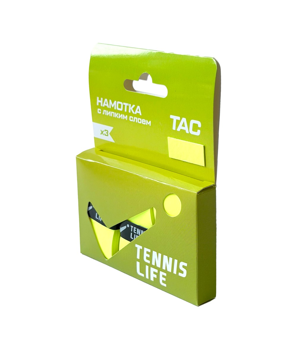 Намотка Tennis Life Tac (липкая) желтый неон 3шт.