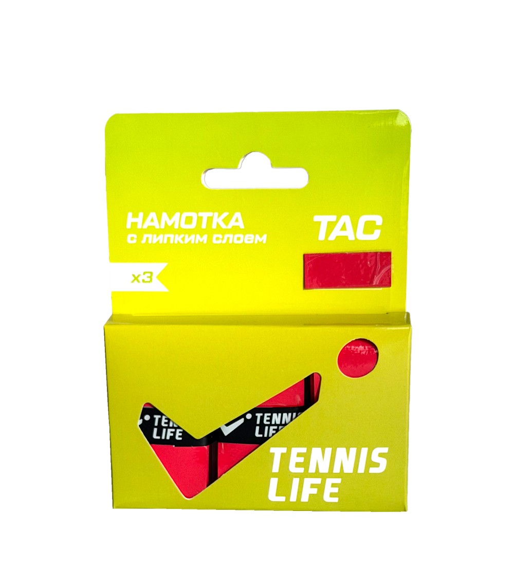 Намотка Tennis Life Tac (липкая) красная 3шт.
