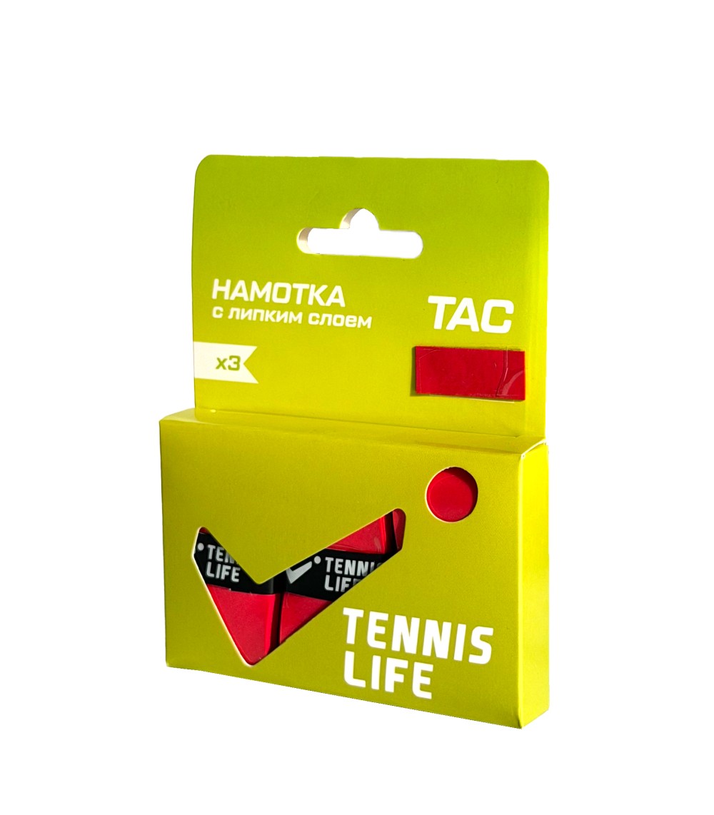 Намотка Tennis Life Tac (липкая) красная 3шт.