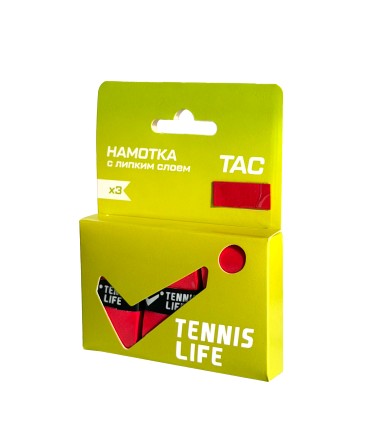 Намотка Tennis Life Tac (липкая) красная 3шт.
