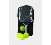 Набор для пиклбола (TENNIS LIFE ACE): 2 ракетки (карбон 3К) и 4 мяча в сумке