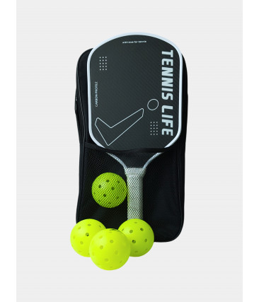 Набор для пиклбола (TENNIS LIFE ACE): 2 ракетки (карбон 3К) и 4 мяча в сумке