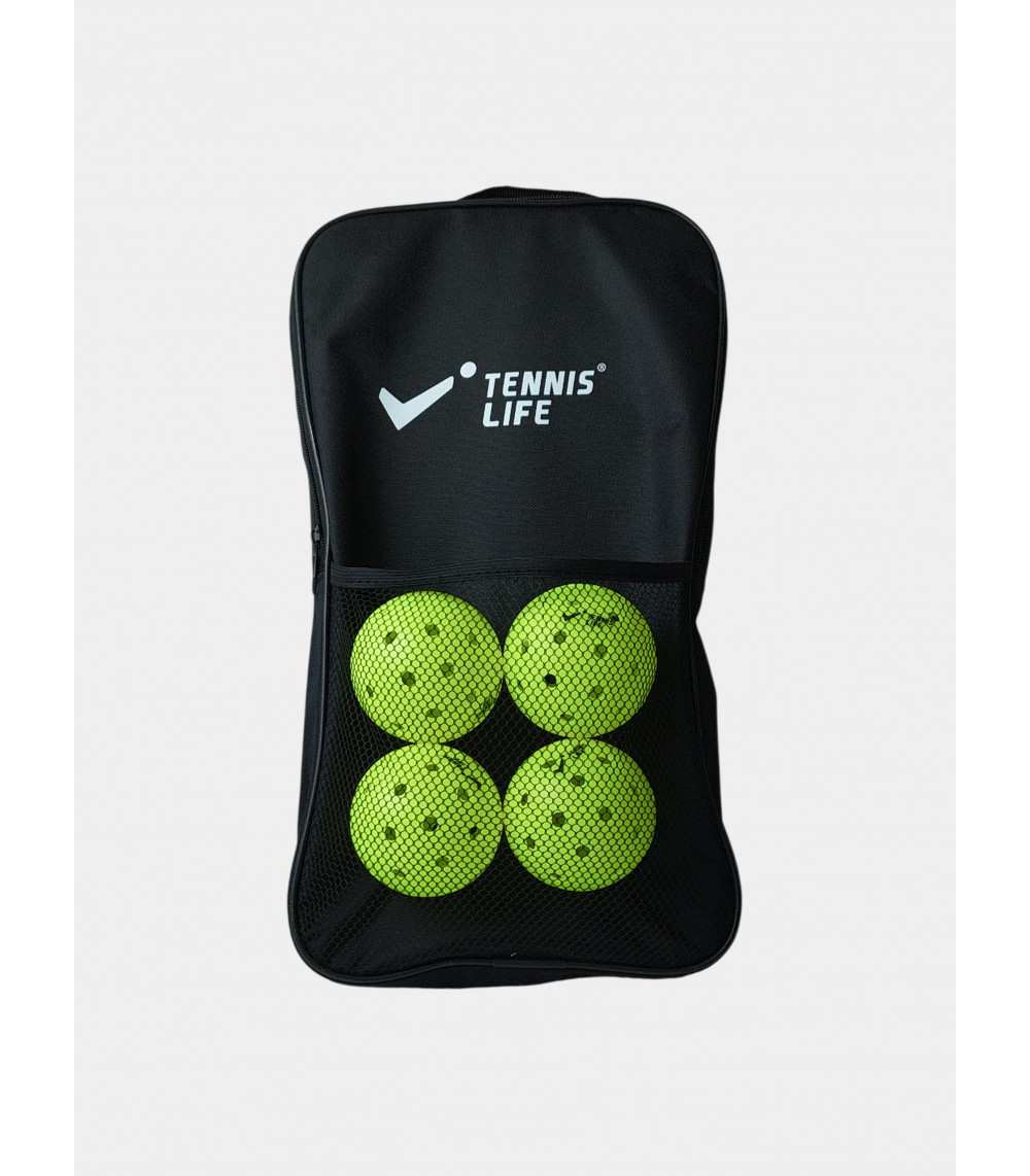 Набор для пиклбола (TENNIS LIFE ACE): 2 ракетки (карбон 3К) и 4 мяча в сумке