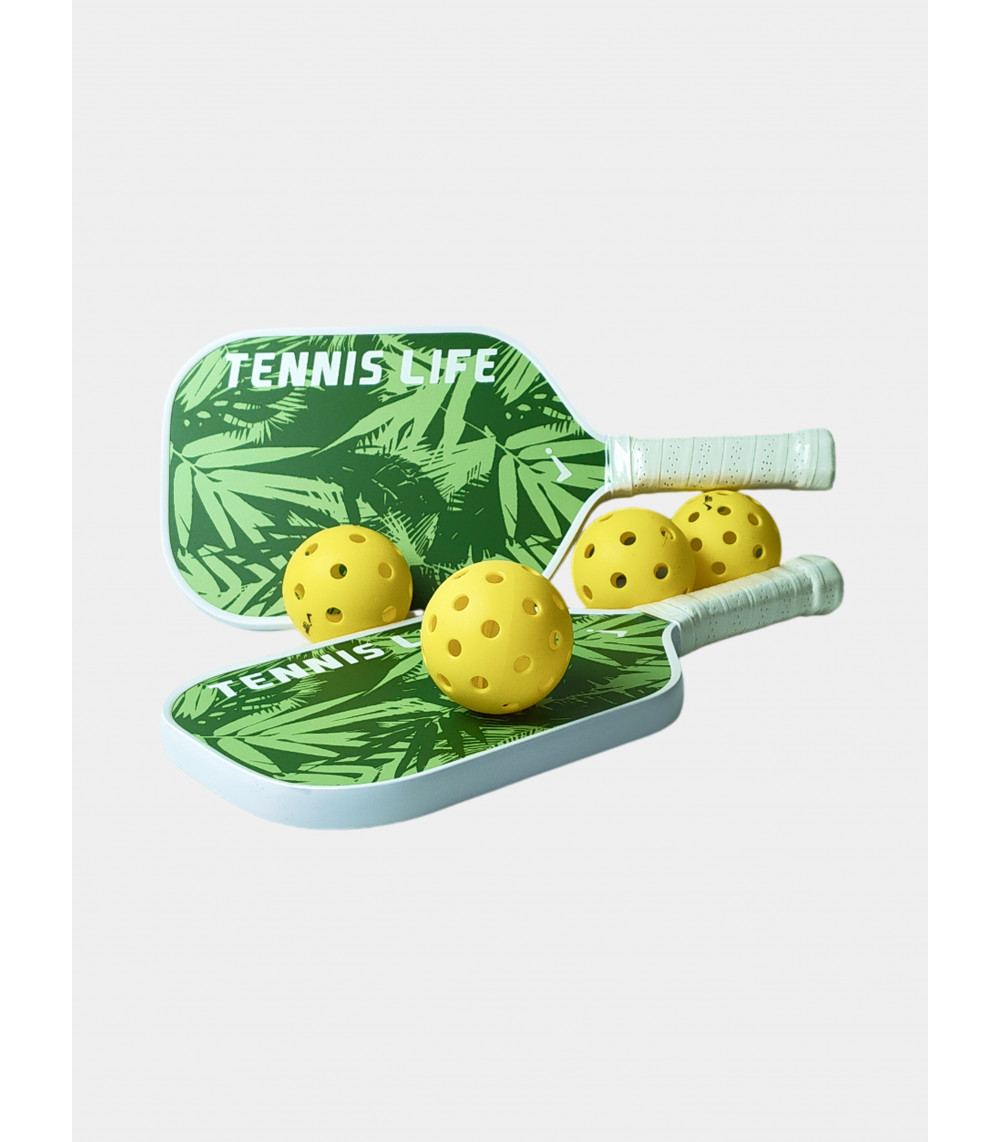 Набор для пиклбола (TENNIS LIFE JUNIOR): 2 ракетки (карбон) и 4 мяча в сумке Набор для пиклбола (TENNIS LIFE JUNIOR): 2 ракетки (карбон) и 4 мяча в сумке