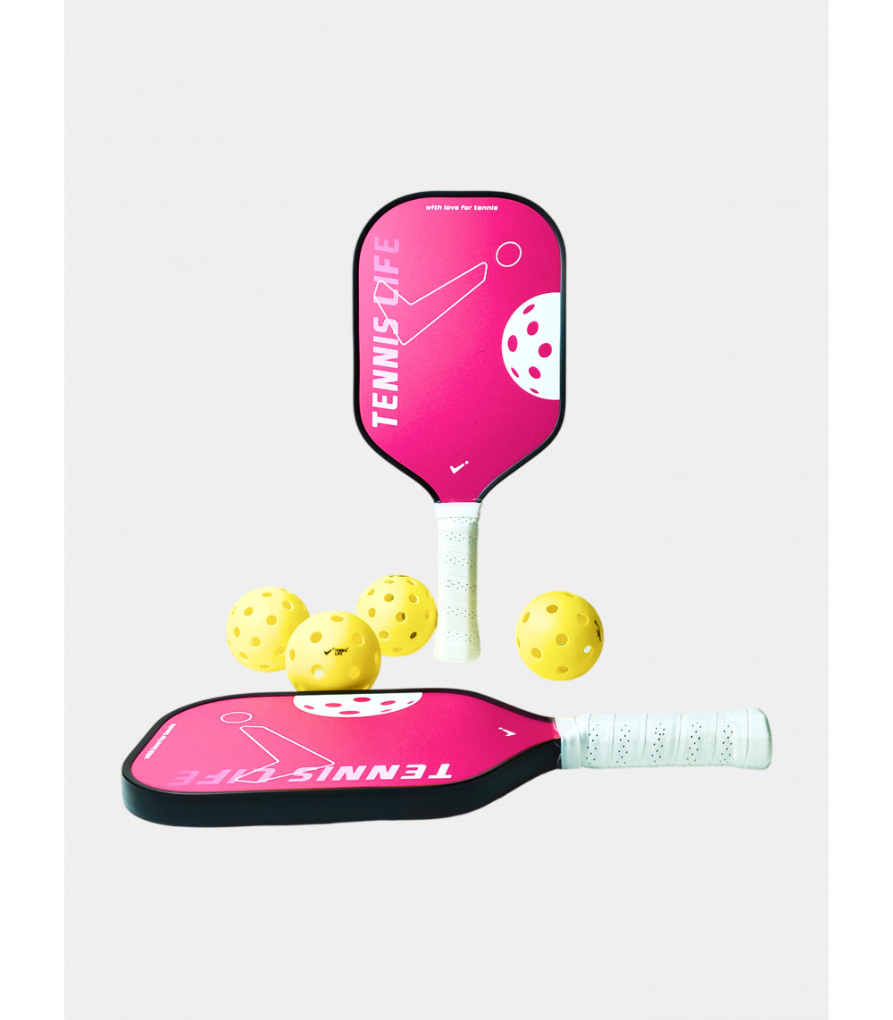 Набор для пиклбола (TENNIS LIFE START): 2 ракетки (стекловолокно) и 4 мяча в сумке